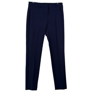 Express Womens 6R Skinny Mid Rise Pants Navy Blue Stretch Corpcore Workwear EUC